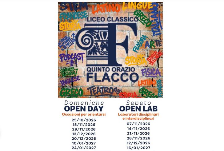 Domenica OPEN DAY - Sabato OPEN LAB – a.s. 2026/2027